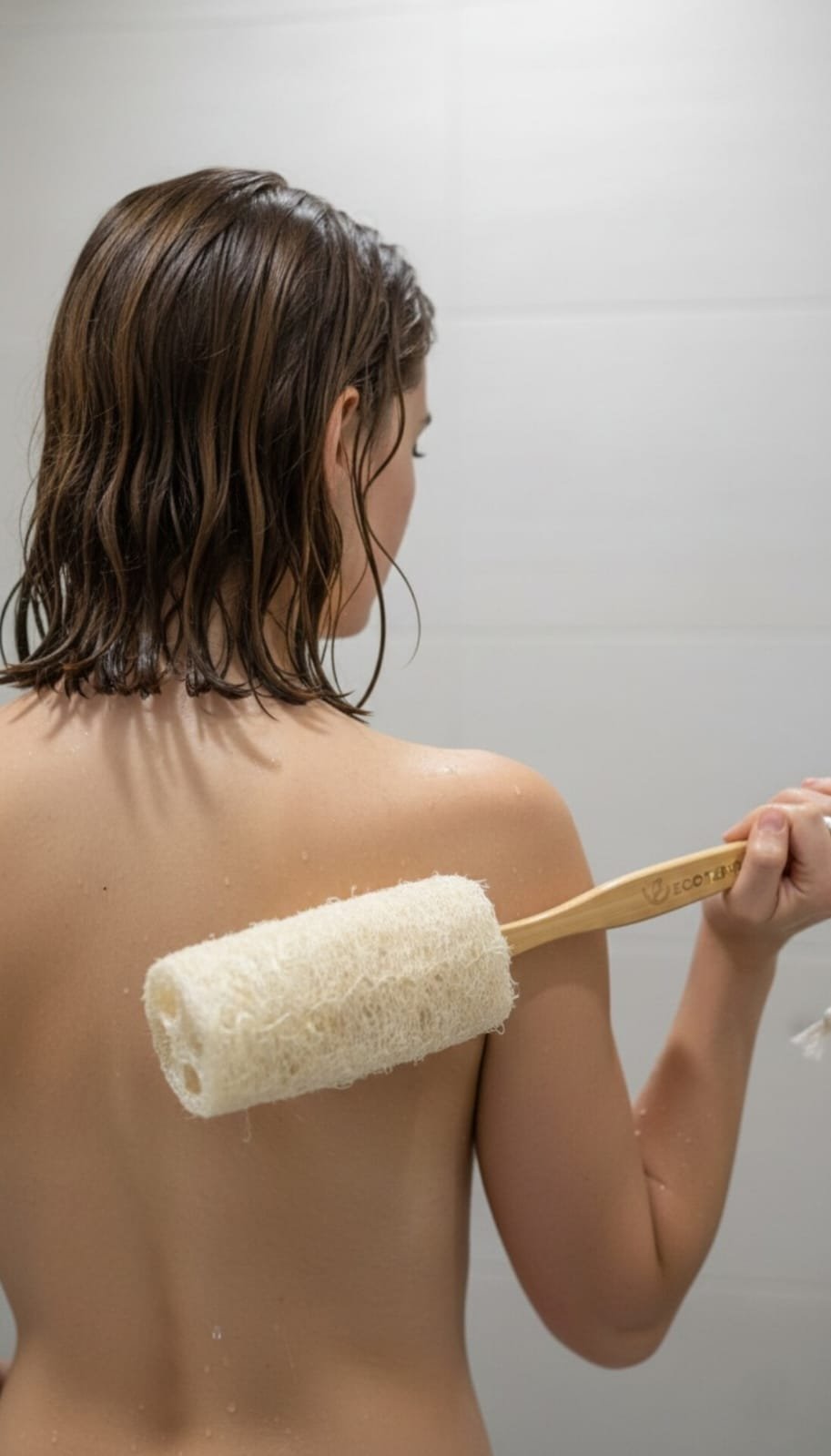 Esponja Natural con mango de Bambú - Imagen 2